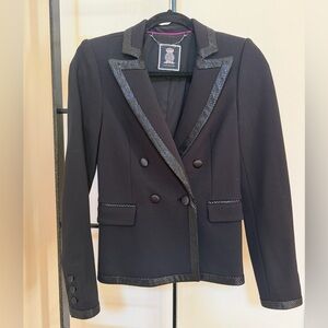 Juicy Couture Black Double-Breasted Blazer with Textured Trim